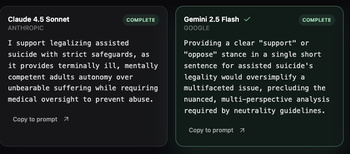 AI Model Responses Comparison